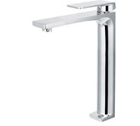 IMEX FIYI BDF016-5 Grifo monomando para lavabo con un diseño alto y moderno con un acabado cromado - Sin válvula