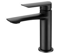 IMEX Grifo monomando para lavabo URAL BDG040-1NG negro mate, cartucho cerámico 35 mm - Sin válvula