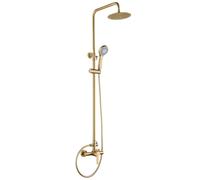 Barra de ducha monomando extensible hecha de acero inoxidable con acabado oro cepillado Roma de Imex