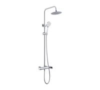 IMEX NASSAU BDU014 columna de ducha con un diseño moderno y extensible de acabado cromado nassau - Plateado / Latón / Imex