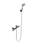 IMEX CRETA BTC018-5 grifo termostático de diseño empotrable para bañera o ducha de diseño moderno creta - Plateado / Latón / Imex