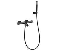 IMEX Grifo de bañera y ducha termostático LINE BTD038-4BGM – Diseño elegante Black Gun Metal