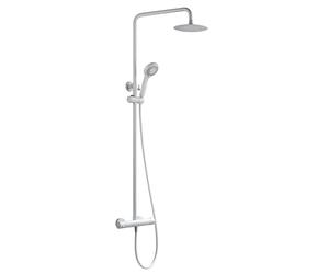 IMEX BTK017/BL KENT Grifo Termostático Conjunto de Ducha Telescópico Blanco Mate