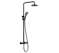 IMEX BTK017/NG KENT Grifo Termostático Conjunto de Ducha Telescópico Negro Mate