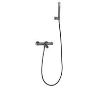 Grifería termostática para bañera y ducha hecha de latón con acabado negro metalizado Monza de Imex