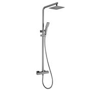 IMEX Barra de ducha termostática BTV013/BGM VIGO con mango y rociador negro metalizado