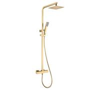 Barra de ducha termostática con mango y rociador de acabado oro cepillado Vigo de Imex - Oro / Latón / Imex