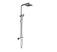 Columna termostática para ducha con un grifo integrado fabricado en latón Vigo de Imex - Plateado / Latón / Imex
