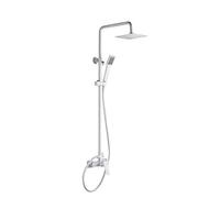 IMEX - Conjunto barra de ducha monomando grifería de baño serie ART Color Blanco Mate - BDAR025/BL