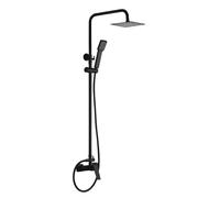 IMEX - Conjunto barra de ducha monomando grifería de baño serie ART - Negro Mate BDAR025/NG