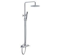 IMEX - Conjunto de ducha con barra extensible, Columna de ducha monomando con rociador redondo - grifería de baño Serie MILAN BDM002
