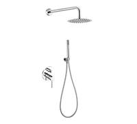 IMEX - Conjunto de ducha empotrada pared con rociador y mango de ducha - Griferia ducha de baño de 2-Vías Cromo - SERIE MILOS STICK - GPMS045