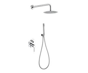 IMEX - Conjunto de ducha empotrada pared con rociador y mango de ducha - Griferia ducha de baño de 2-Vías Serie MILOS STICK GPMS045 Cromado/Plateado