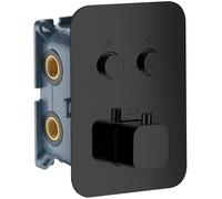 Grifo empotrado de ducha termostático cuadrado 2 vías de diseño moderno de acabado negro mate de Imex