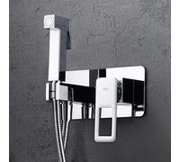 IMEX - Ducha Bidet Agua Fría y Caliente Color Cromado | Grifo Bidet Empotrado para WC | Ducha Higiénica Monomando para Inodoro | Grifería Sustituto de Bidé | Serie Suecia