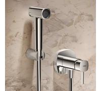 IMEX - Ducha Bidet Agua Fría y Caliente Color Cromado | Grifo Bidet Empotrado para WC | Ducha Higiénica Monomando para Inodoro | Grifería Sustituto de Bidé | Serie Toscana