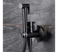 IMEX - Ducha Bidet Agua Fría y Caliente Color Negro | Grifo Bidet Empotrado para WC Black Gun Metal | Ducha Higiénica Monomando para Inodoro | Grifería Sustituto de Bidé | Serie Munich