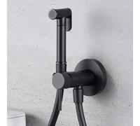 IMEX - Ducha Bidet Agua Fría y Caliente Color Negro Mate | Grifo Bidet Empotrado para WC | Ducha Higiénica Monomando para Inodoro | Grifería Sustituto de Bidé | Serie Line