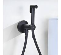 IMEX - Ducha Bidet Agua Fría y Caliente Color Negro Mate | Grifo Bidet Empotrado para WC | Ducha Higiénica Monomando para Inodoro | Grifería Sustituto de Bidé | Serie Bless