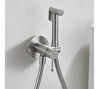 IMEX - Ducha Bidet Agua Fría y Caliente Color Níquel Cepillado | Grifo Bidet Empotrado para WC | Ducha Higiénica Monomando para Inodoro | Grifería Sustituto de Bidé | Serie Bless