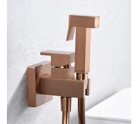 IMEX - Ducha Bidet Agua Fría y Caliente Color Oro Rosa Cepillado | Grifo Bidet Empotrado para WC | Ducha Higiénica Monomando para Inodoro | Grifería Sustituto de Bidé | Serie Irlanda