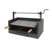 Imex El Zorro 71509 - Cajón barbacoa elevador, parrilla inox, 73 x 40 x 50 cm, color negro