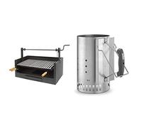 Imex El Zorro 71509 Cajón barbacoa elevador, parrilla inox, 73 x 40 x 50 cm, color negro + Weber 7416 Chimenea de encendido Rapidfire