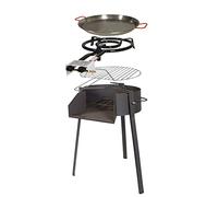 Imex El Zorro - Barbacoa Redonda 50 cm con Parrilla y Quemador de Gas | 61x75x50 cm | Hierro Reforzado con Parrilla Cincada Anticorrosión | Ideal para Leña, Carbón y Gas