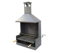 Imex El Zorro - Cajón Barbacoa con Chimenea y Parrilla Inox | 61x40x148 cm | Con Sistema de Evacuación de Humos y Parrilla Regulable | Ideal para Exteriores