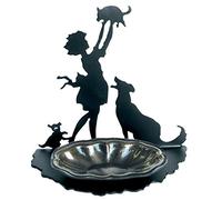 Imex El Zorro El Zorro 11449-Cenicero niña con Perros, 159 x 174 mm, Hierro Forjado, Negro, 8x17.399999999999999x15.9 cm