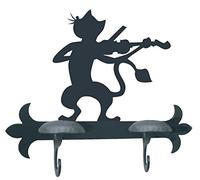 Imex El Zorro El Zorro 11727-Percha Gato Violinista, 290 mm, Hierro Forjado, Negro, 9x29x20.9 cm