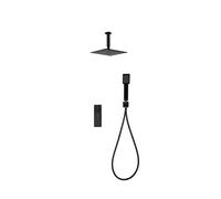 IMEX FIYI GPN058/NG conjunto de ducha monomando empotrado con mango y rociador acabado negro mate nadi - Negro / Latón / Imex