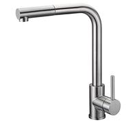 Grifo de cocina monomando vertical fabricado en acero inoxidable cromado Malta de Imex - Gris / Acero inoxidable / Imex