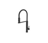 IMEX Grifo monomando de cocina Menorca GCE019/NG – Caño extra alto, acabado negro mate, latón