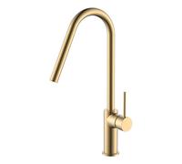 Grifo de cocina monomando de caño alto fabricado en latón oro cepillado Kenia de Imex - Oro / Latón / Imex