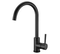 IMEX Products Grifo de cocina Lyon – monomando, caño alto y curvo, acabado negro mate