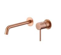 IMEX Grifo de lavabo monomando empotrado MONZA GLM039/ORC – Oro rosa cepillado, sin click-clack