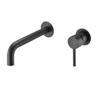 IMEX ETNA GLT023/NG Grifo de lavabo monomando negro mate para empotrar a pared de 2 cuerpos - Sin válvula