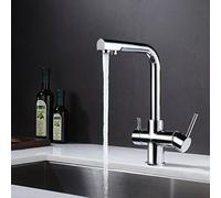 IMEX Marsella GOS004 grifo de cocina monomando osmosis con dos vías de agua color cromado marsella - Plateado / Latón / Imex
