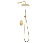 Conjunto de ducha monomando empotrado de 2 vías con acabado oro cepillado Olimpo de Imex - Oro / Latón / Imex