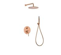 IMEX GPM039/ORC MONZA Conjunto Grifo Ducha Monomando Empotrado Oro Rosa Cepillado
