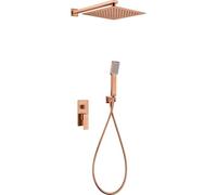 IMEX Conjunto de ducha monomando empotrado PISA GPP048/ORC - mango y rociador oro rosa cepillado