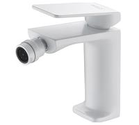 IMEX - Grifo Bidet Blanco Mate | Grifo Monomando Bide para Baño | Grifo de Bidé con Mezclador de Agua Caliente y Fría | Griferia Bidet | Instalación Fácil | Serie Fiyi