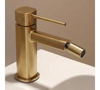IMEX - Grifo Bidet Dorado | Grifo Monomando Bide para Baño Color Oro Cepillado | Grifo de Bidé con Mezclador de Agua Caliente y Fría | Griferia Bidet | Instalación Fácil | Serie Firenze
