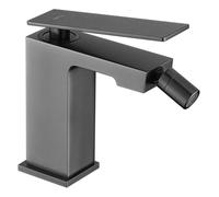 IMEX - Grifo Bidet Negro | Grifo Monomando Bide para Baño | Grifo de Bidé con Mezclador de Agua Caliente y Fría | Griferia Bidet | Instalación Fácil | Serie Pisa | Color Black Gun Metal