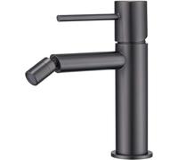 IMEX - Grifo Bidet Negro | Grifo Monomando Bide para Baño | Grifo de Bidé con Mezclador de Agua Caliente y Fría | Griferia Bidet | Instalación Fácil | Serie Monza | Color Black Gun Metal
