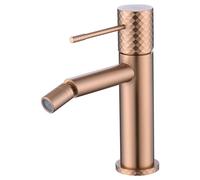 IMEX - Grifo Bidet Oro Rosa Cepillado | Grifo Monomando Bide para Baño | Grifo de Bidé con Mezclador de Agua Caliente y Fría | Griferia Bidet | Instalación Fácil | Serie Génova