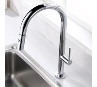 IMEX - Grifo Cocina Extraíble | Grifo Monomando Fregadero con Difusor | Griferia Cocina con Ducha Flexible 360º | Grifería en Latón | Serie Samoa | Color Cromado