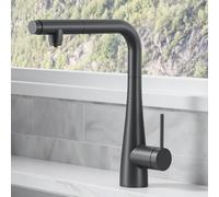 IMEX - Grifo Cocina Extraíble Negro con Osmosis Integrado | Grifo Momando Osmosis 2 Vías con Ducha Extraíble | Grifería en Latón | Serie Split | Color Negro Mate