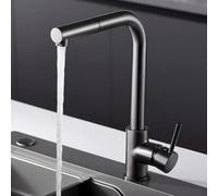 IMEX - Grifo Cocina Negro Extraíble | Grifo Monomando Fregadero | Griferia Cocina con Ducha Flexible 360º | Grifería en Latón | Serie Malta | Color Black Gun Metal